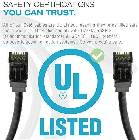 Mediabridge Ethernet Cable (10 Feet) - Supports Cat6 / Cat5e / Cat5 Standards, 550MHz, 10Gbps - RJ45 Computer Networking Cord (Part# 31-699-10B)