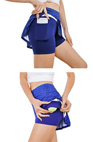 Cityoung Women's Casual Pleated Tennis Golf Skirt with Underneath Shorts Running Skorts
