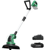 KIMO Weed Wacker, 20V Cordless String Trimmer/Edger w/ 2.0Ah Lithium-ion Battery & Charger, Telescopic Rod, 10