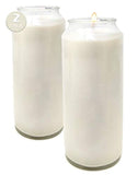 Hyoola 9 Day White Prayer Candle in Glass Jar- 2 Pack - Memory Candle for Religious, Memorial, Vigil and Emergency - 100% Vegetable Oil Wax