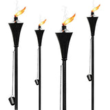 Deco Home Garden Torch Set of 4-60inch Citronella Garden Outdoor/Patio Flame Metal Torch (Brown)