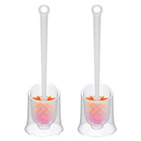 MR.SIGA Ergonomic Handle Toilet Brush with Holder, 2-Pack