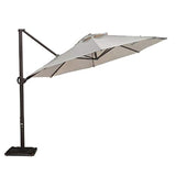 Abba Patio 11 ft Patio Offset Hanging Umbrella Outdoor Cantilever Sturdy Umbrella with Crank & Cross Base & Easy Tilt, for Garden, Backyard, Pool and Deck, Beige