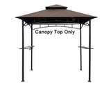 APEX GARDEN Replacement Canopy Top CAN ONLY FIT for Model #L-GG001PST-F 8' X 5' Brown Double Tiered Canopy Grill BBQ Gazebo (Canopy Top Only)