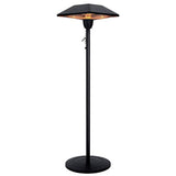 Star Patio Electric Patio Heater, Outdoor Heater, 1500W Infrared Heater with SQUARE SHAPE Matte Black Finished, Tip-Over Protection, Adjustable Height and Silent Heating Space Heater, 1566-D-S