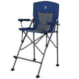 EVER ADVANCED Tall Directors Chair, Portable Folding Chair, Bar Height Camping Chair with Carry Bag and Footrest, Heavy Duty Supports 300 lbs, Blue