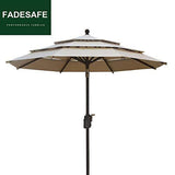 EliteShade 9Ft Market Umbrella Patio Outdoor Backyard Aluminum Table Umbrella (FadeSafe Beige)