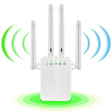 BAMST WiFi Repeater - WiFi Booster,Signal Extender, 360° Full Coverage Up to 2500 sq.ft,1200 Mbps 2.4 & 5GHz Wireless Internet Amplifier - Covers 20 Devices with 4 External Antennas
