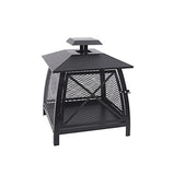 NSdirect 360 Degree Outdoor Steel Patio Fireplace with Rain Guard, Black (WBF20)