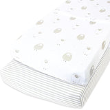 Joey + Joan  Changing Pad Covers – 2 Pack – Snuggly Soft Plush Cotton Changing Table Covers for Boy, Girl – Fits Perfectly on Summer Infant and Other 16 x 32