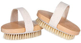 OPAZ Dry Body Brush 2 pack Natural Bristle for Dry Skin - Exfoliator scrubber - wet or dry scrub Smooth cellulite - Stimulate blood flow