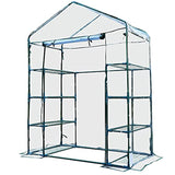 KBD 4.7 x 2.4 x 6.4ft Portable Walk-in Greenhouse Garden Flower Plant Growing Warm House with 4 Tier Shelves Transparent
