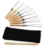 Beauty HAO Premium Marshmallow Roasting Sticks 8 Telescoping Rotating Smores Skewers with Bamboo Barbeque Skewers,Grill Stick Hot Dog Extendable Forks for Camping Fire pit and Sausage BBQ Outdoor Patio Cookware