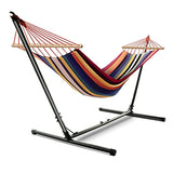 Kerrogee 32'' Cotton Double Hammock with Stand, Adjustable Hammock Bed with Hard Wood Construction, Easy Installation