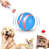 Blinkbrione LED Light Up Ball Toy for Dog/Cat, Interactive Pet Busy Ball Automatic Rolling/ Moving/ Bounce with Remote Control, USB Rechargeable Smart Wicked Ball for Active Chaser to Entertain & Exercise (Blue)