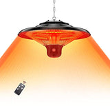 Warmaster Hanging Patio Heater Ceiling Mounted Infrared Heater for Outdoor/Indoor Use, Hanging Electric Infrared Heater with Remote Control, Super Quiet Outdoor Heater for Balcony,Courtyard