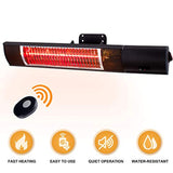 Star Patio Electric Patio Heater with Remote, Wall Mounted, Indoor/Outdoor Heaters, Space Heater, Infrared Heater, Garage Heater, Outdoor Heaters for Patio, Classic Black, STP1580-WM-RM