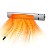 Warmaster Electric Patio Heater, Wall Mounted Electric Heater 1500W Adjustable Infrared Wall Heater with 3s-Fast Heating & Remote Control, 24H Timer, Super Quite Patio Infrared Heater