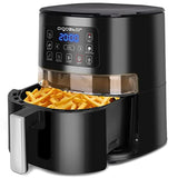 Aigostar  1500W Air Fryer 4.2QT,  7-in-1 Digital Air Fryer with Viewing Window and Timer & Temperature Controls, One-Touch Presets, Nonstick Basket Oilless Hot Air Fryer Air Cooker, Black
