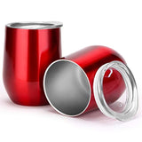 TOMTOO Insulated Wine Tumbler With Lid,12 oz Double Wall Vacuum Insulated Stainless Steel Wine Glasses for Wine, Coffee, Drinks, Champagne, Cocktails,2 Pack