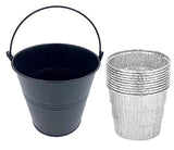 ZBXFCSH 1 Drip Pan Grease Bucket with 12 Packs Disposable Foil Liners & Replacement Drip Grease Bucket for Traeger 20/22/34, Pit BossPellets Smoker