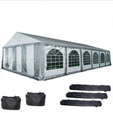 DELTA Canopies 40'x20' PE Party Tent - Heavy Duty Wedding Canopy Carport Shelter - w Storage Bags - Dual Colors (Grey White)