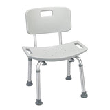 Wave Medical Tool-Free Assembly Spa Bathtub Adjustable Shower Chair Seat Bench with Removable Back