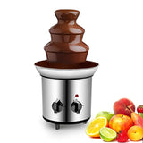 Micnaron  Chocolate Fondue Fountain 3 Tiers Electric Melting Chocolate Machine Mini Hot Chocolate Fondue Pot Stainless Steel Heated Basin Chocolate Fountain For Nacho Cheese, BBQ Sauce, Ranch, Liqueurs