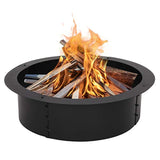 VINGLI Galvanized Fire Pit Ring Metal Fire Pit Liner 30-Inch Inner 36-Inch Outer, 3.0mm Thick Heavy Duty Solid Steel, DIY Campfire Ring Above or In-Ground for Outdoor, Backyard