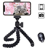 Cypin Flexible Phone Tripod with Wireless Selfie Remote Shutter, Portable and Adjustable Phone Tripod Stand with Universial Phone Clip, Mini Tripod Stand Holder Compatible