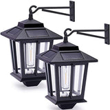 Beinhome 2 Pack Solar Wall Lanterns with 4 Solar Panels, Dusk to Dawn Led Outdoor Wall Sconce , Anti-Rust Waterproof Wall Lanterns Aluminum