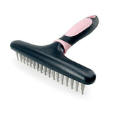 FIOVIEL Undercoat Rake for Dogs, Pet Grooming Brush, Designed for Breeds with Medium to Long Undercoats, Reduces Shedding by up to 95% Professional Deshedding Tool, Easy Mats & Tangles Removing (Pink)