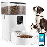 Lewondr 7L Automatic Cat Feeder With APP Control, 2.4G WiFi Enabled Dog Auto Dry Food Dispenser With Locking buckle Lid,up to 10 Meals and 12 Portion Control Daily, 10S Voice Recorde for Dogs and Cats
