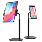 BILLKAQ Cell Phone Holder, Adjustable Height, 360 ° Rotating Desk Phone Holder, Stable Base Tablet Holder, Compatible with iPad / iPhone 12 / Kindle and other 4.7