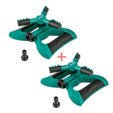 TENRIOS Lawn Sprinkler, Automatic 360 Rotating Garden Sprinkler Adjustable Watering Irrigation System with Three Arms and Large Area of Coverage (2 Pack)