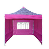 DELTA Canopies 10'x10' Ez Pop up Canopy Party Tent Instant Gazebo 100% Waterproof Top with 4 Removable Pink Zebra - E Model