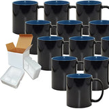 TWISTED ENVY  Set of 12 11 oz BLUE INNER Magic Mugs Professional Grade Sublimation Mug- Sublimation Series - With Shipping boxes