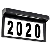 DEEPLITE Address Numbers Solar Powered Address Sign LED Illuminated Door Numbers Waterproof Outdoor Metal Plaque Light Up for Home Garden Yard Street