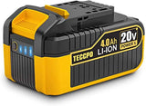 TECCPO 20V MAX 4.0 Ah Lithium Ion Battery-Pack, Rechargeable Replacement Battery, for All 20V TECCPO Cordless Power Tools-ZPK18HS4000