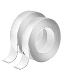 BROOM  33FT Double Sided Tape for Walls - Heavy Duty Mounting Tape - Adhesive, Washable and Reusable - Wall Tape for Picture Photo Carpet Decoration - Poster Tape