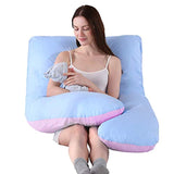 Vanlord Pregnancy Women Pillow, U-Shaped Pillow with Cotton Case,55-inches with Two Color