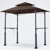 ABCCANOPY 8'x 5' Grill Gazebo Shelter, Outdoor BBQ Gazebo Canopy with LED Light (Coffee)
