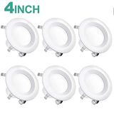 ADDLON  6 Pack 4 Inch Baffle Recessed Retrofit Lights, Ceiling Recessed Lighting Downlight, 4000K (Cool White) Dimmable Led Can Lights, CRI 90, UL and Energy Star Certified