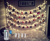 BestCircle 40 LED Photo Clip String Lights 20 Ft, Remote Control,Free Wall Hooks, USB Powered, Warm White, Timer, Christmas Card, Decoration, Wedding, Party, Christmas Lightings