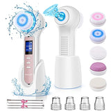 Raxurt Electric Facial Cleaning Brush with Blackhead Remover Vacuum, Upgraded Strong Suction Rechargeable Lightweight Pore Cleanser Sucker Tool with LCD Screen and Stand for Women Men