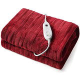 JinJeeo Heated Blanket Electric Throw Red 50