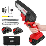 Samyoung  4 Inch Mini Chainsaw Cordless, Samyoung Battery Powered Electric Chainsaw with Upgraded Indicator Light , 26V Rechargeable Small Portable Handheld Chain Saw for Tree Trimming Branch Wood Cutting