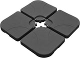 Eclife 4 PCS Patio Umbrella Stand Black Square Shaped Water-Filled Heavy-Duty Cantilever Market Umbrella Base