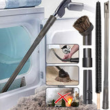 Holikme 5 Pack Dryer Cleaning Kit General Vacuum Hose Attachment Flexible and 28 inch Flexible Dryer Vent Cleaning Brush and Refrigerator Coil Brush and 2 Adapters