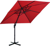 Sunnyglade 10x13ft Patio Offset Hanging Umbrella Rectangular Deluxe Outdoor Cantilever Umbrella with Easy Tilt for Garden, Backyard, Patio,Pool (Tan)